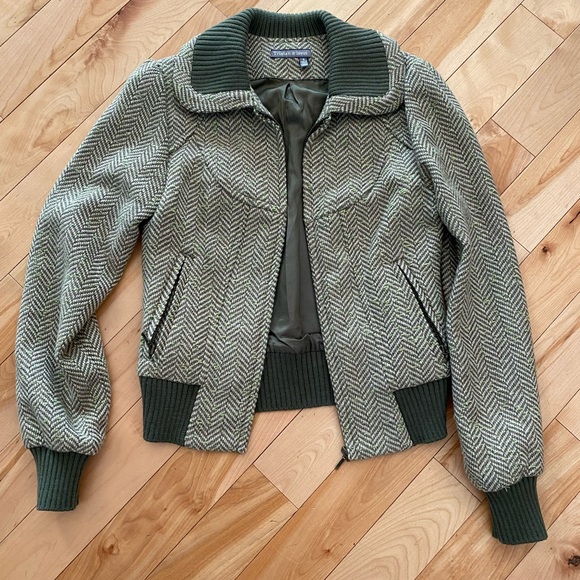 Tristan & Iseult coat, jacket Gray and Green with zipper in size S. Retro look - Picture 1 of 12